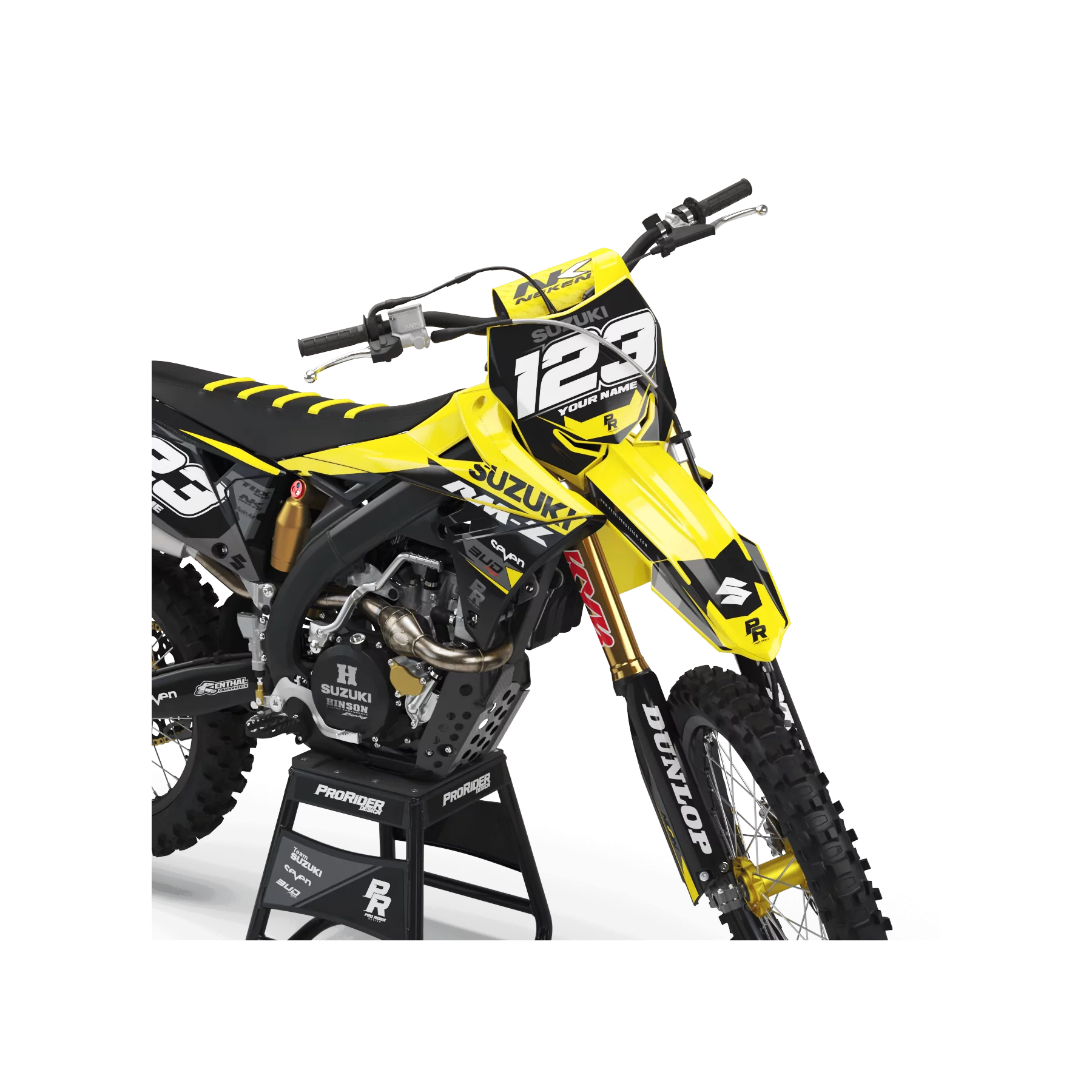 DEKOR Motorrad-Dekor Motocross SUZUKI BUD RACING SCHWARZ|GELB (REF:PRDA36D1)