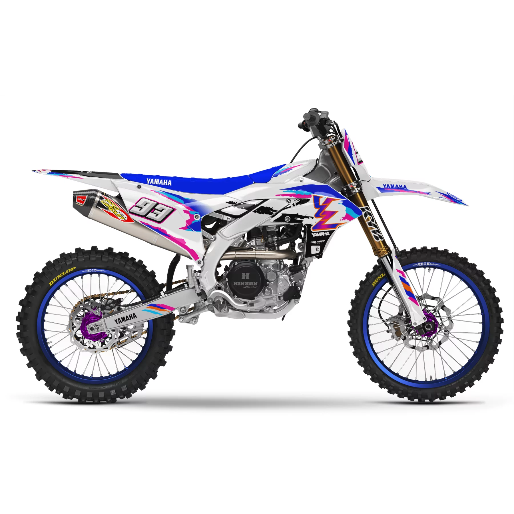 Stickerset moto STICKERSET Motocross YAMAHA 93th blue clicli
