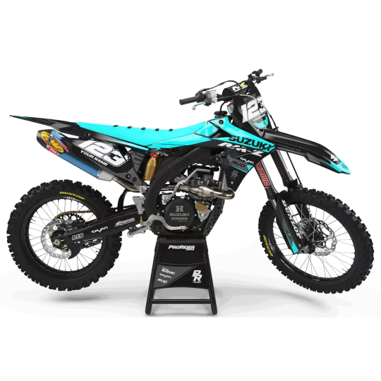 grafiche moto GRAFICHE Motocross SUZUKI BUD RACING NERO|CYAN (REF:PRDA36D3)