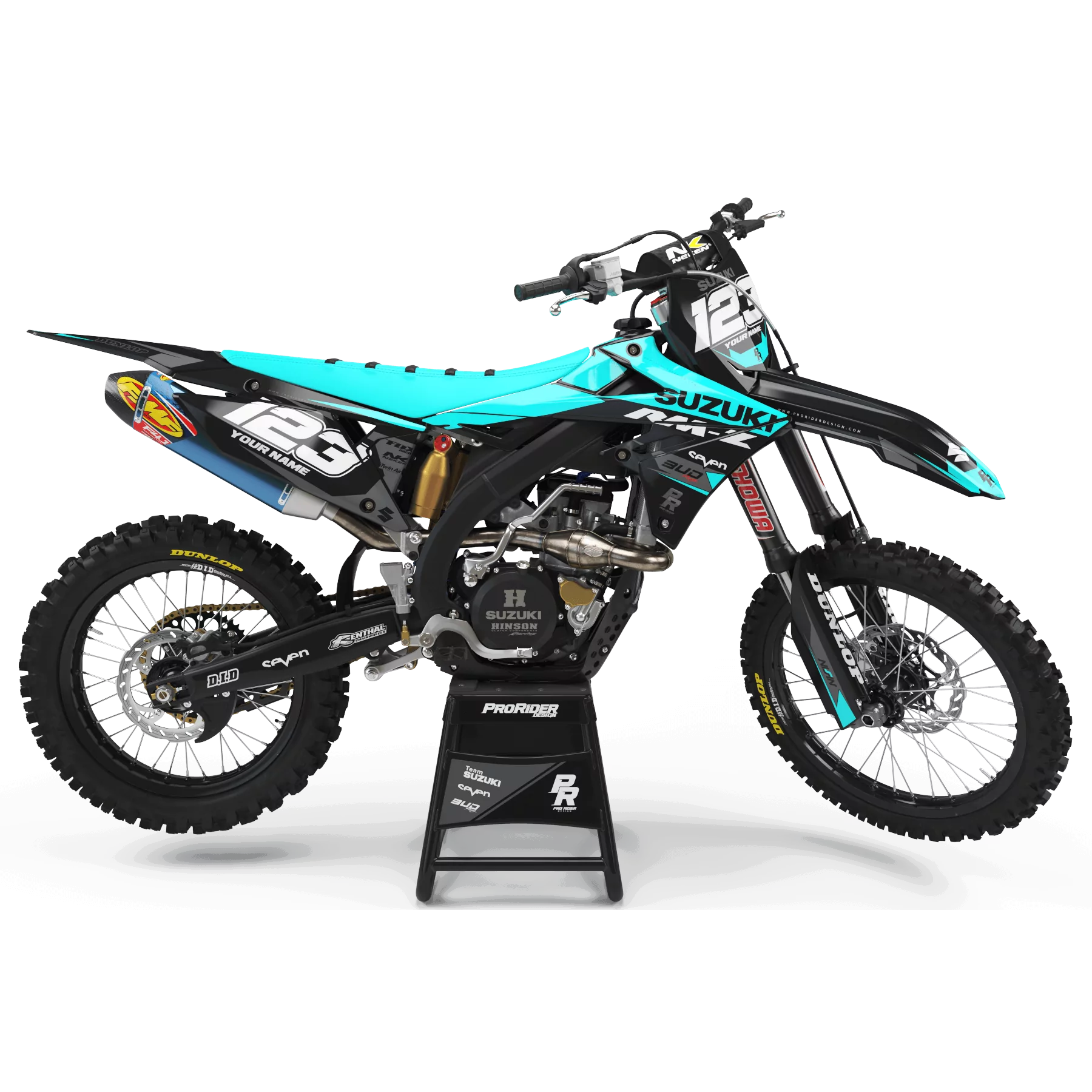 grafiche moto GRAFICHE Motocross SUZUKI BUD RACING NERO|CYAN (REF:PRDA36D3)