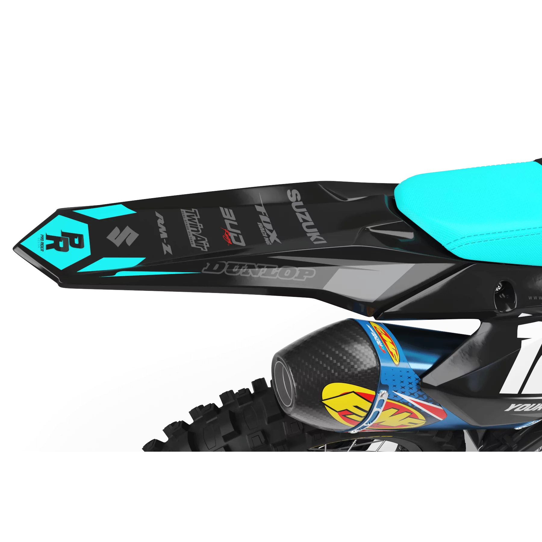 grafiche moto GRAFICHE Motocross SUZUKI BUD RACING NERO|CYAN (REF:PRDA36D3)