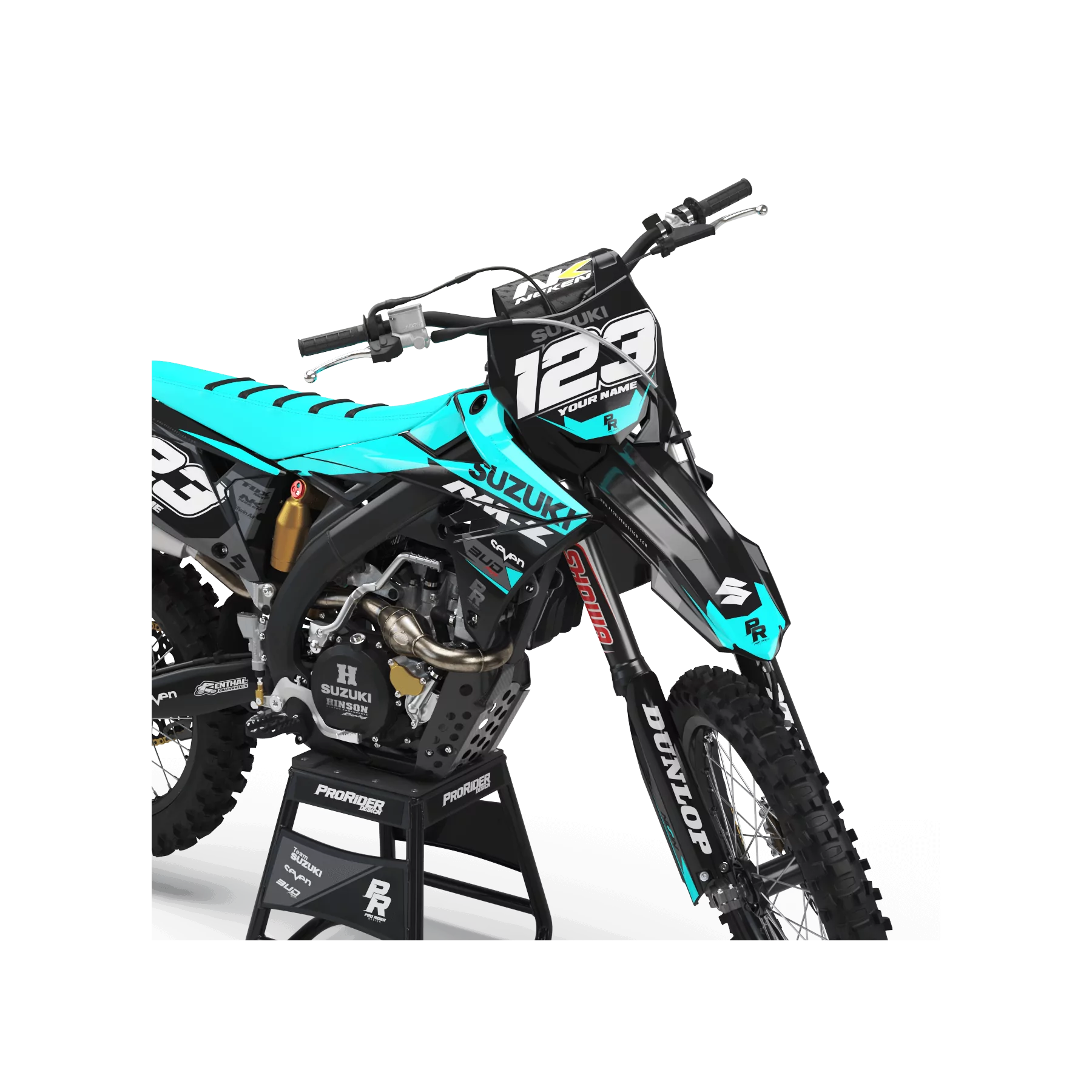 Dekor Motorrad Dekor Motocross SUZUKI BUD RACING SCHWARZ