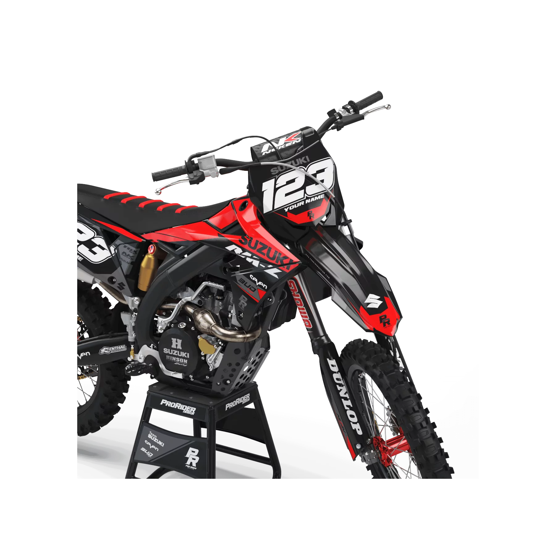 grafiche moto GRAFICHE Motocross SUZUKI BUD RACING NERO|ROSSO (REF:PRDA36D4)