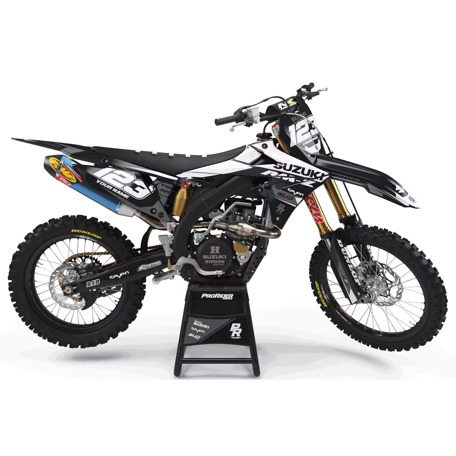 grafiche moto GRAFICHE Motocross SUZUKI BUD RACING NERO|BIANCO (REF:PRDA36D5)
