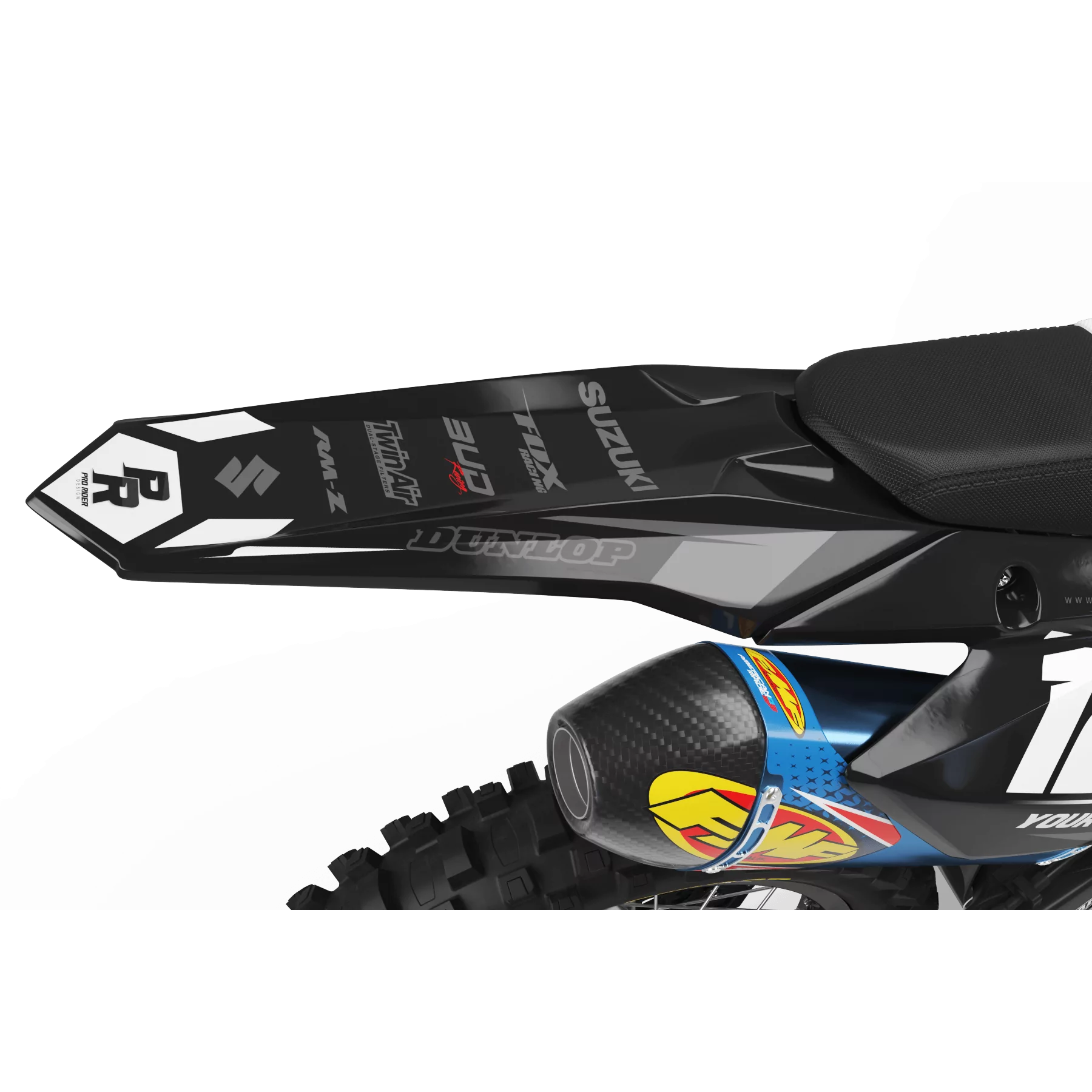 Kit adesivos moto KIT ADESIVOS Motocross SUZUKI BUD RACING PRETO|BRANCO (REF:PRDA36D5)