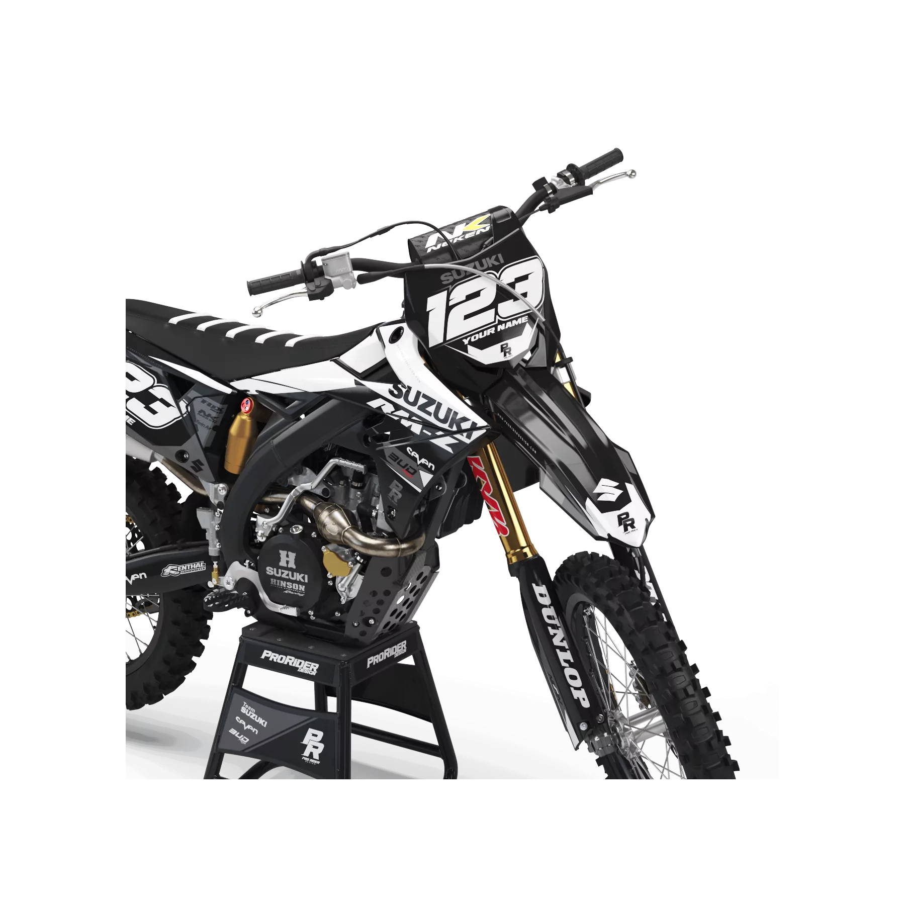 grafiche moto GRAFICHE Motocross SUZUKI BUD RACING NERO|BIANCO (REF:PRDA36D5)