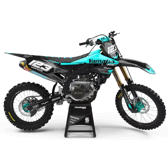 Kit adesivos moto Kit adesivos Motocross YAMAHA BUD RACING PRETO|CIANO (REF:PRDA36E3)