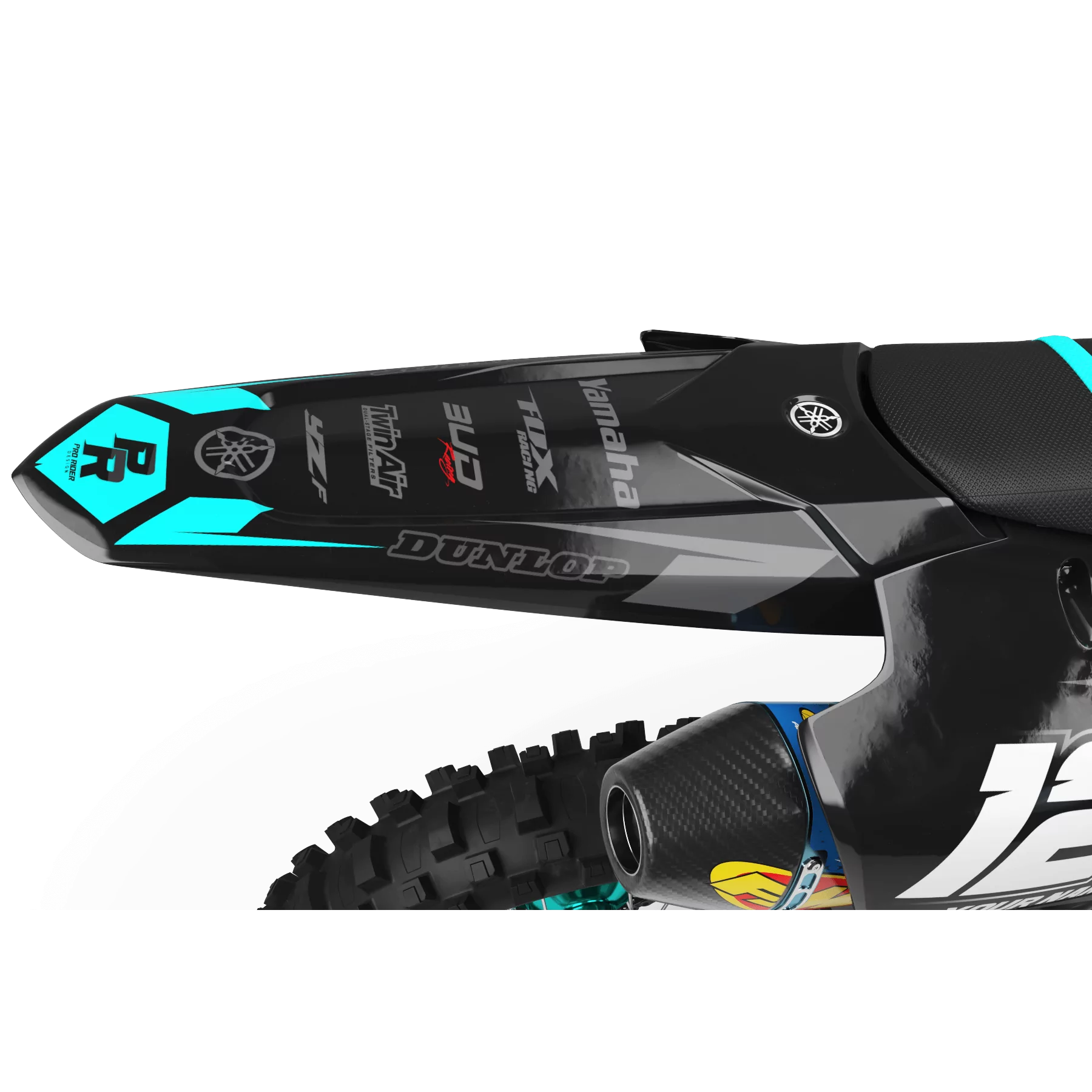 Kit adhesivos moto Kit adhesivos Motocross YAMAHA BUD RACING NEGRO|CIAN (REF:PRDA36E3)