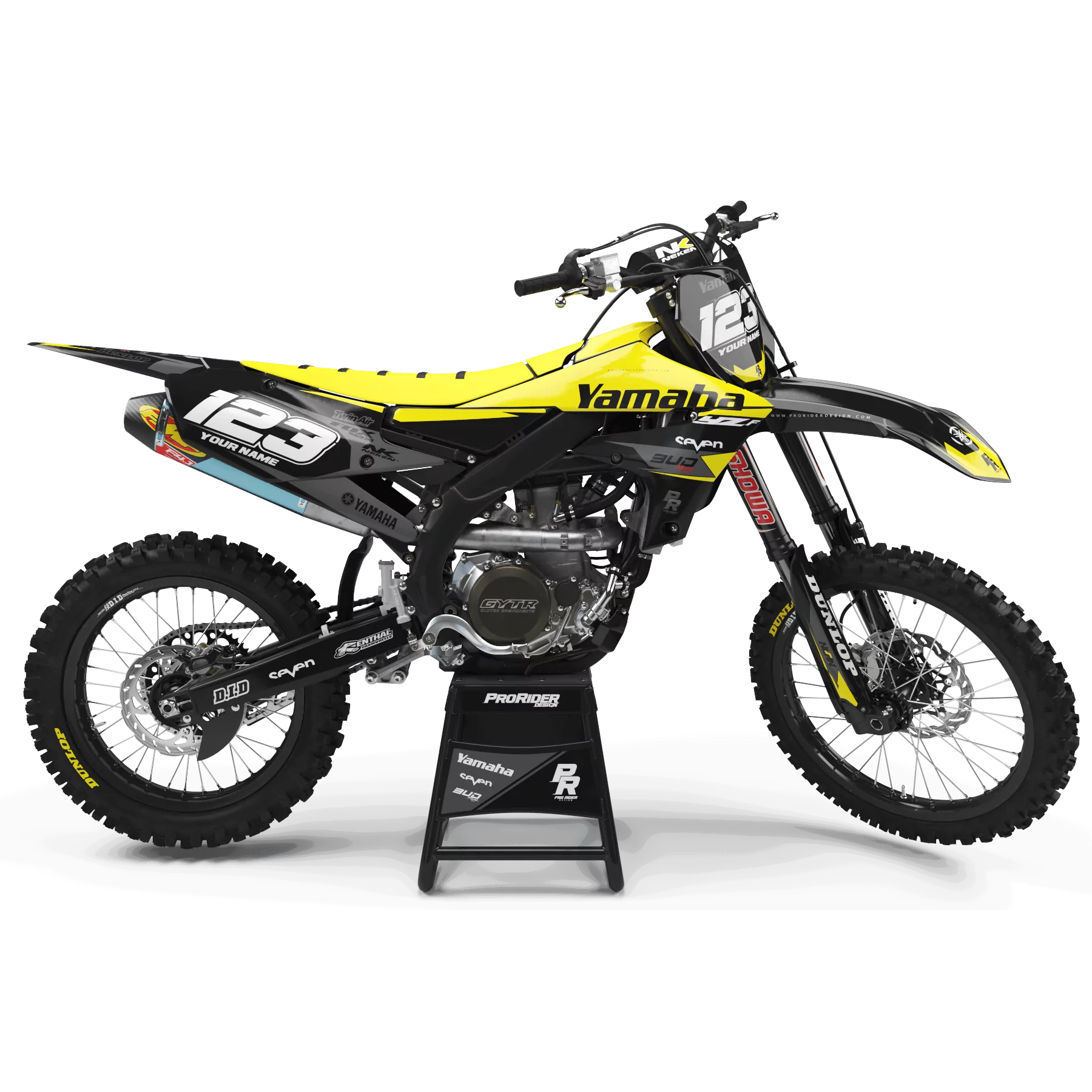 Stickerset moto Stickerset Motocross YAMAHA BUD RACING ZWART|GEEL (REF:PRDA36E4)