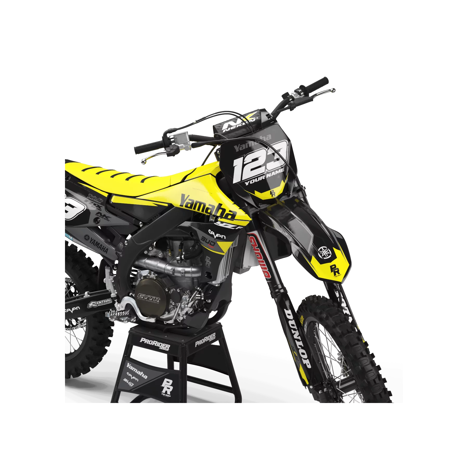 Stickerset moto Stickerset Motocross YAMAHA BUD RACING ZWART|GEEL (REF:PRDA36E4)