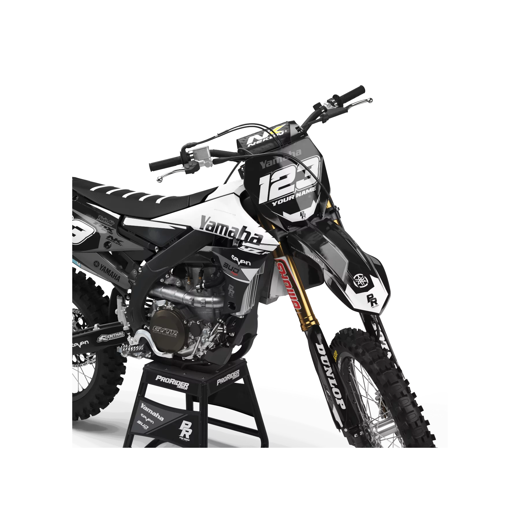 graphics moto kit Graphics Motocross YAMAHA BUD RACING BLACK|WHITE (REF:PRDA36E5)