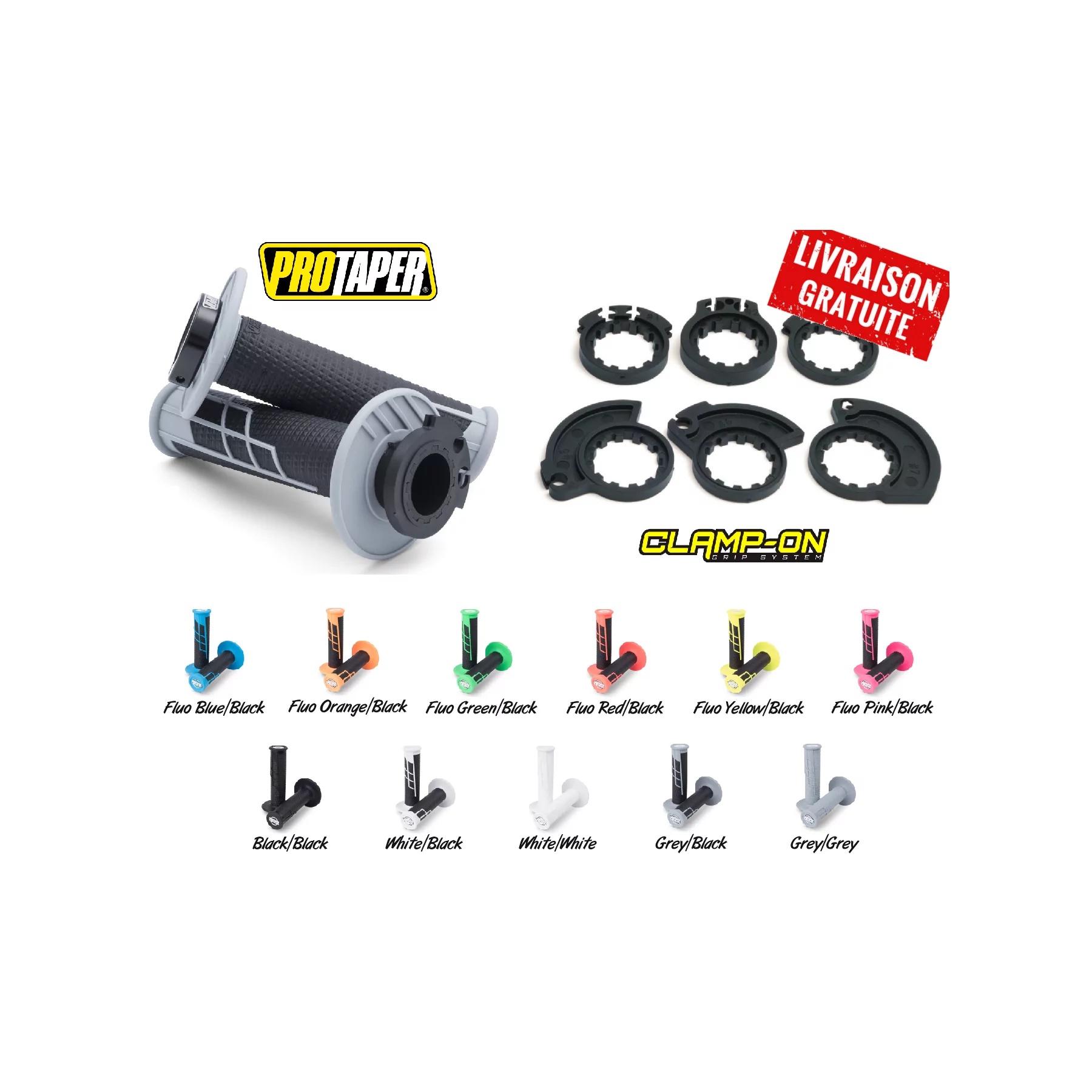 Stickerset motor Handvat Pro Taper clamp on grip system