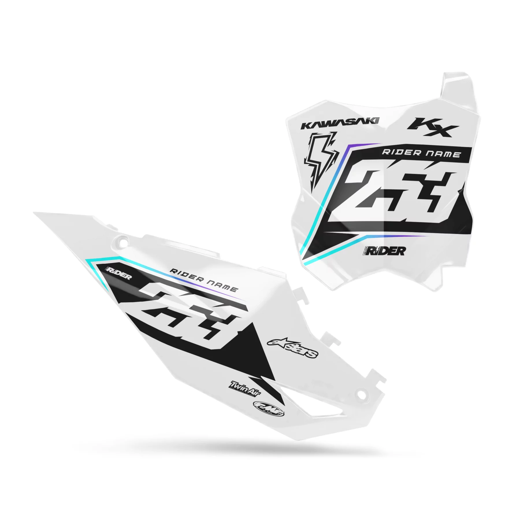 GRAPHICS moto Graphics CUSTOM NUMBER PLATES KAWASAKI Bold Impact