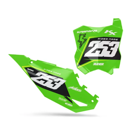 GRAPHICS moto Graphics CUSTOM NUMBER PLATES KAWASAKI Armor Grip