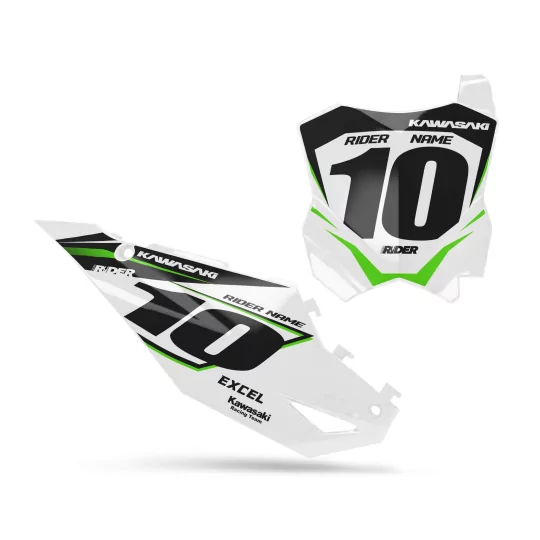 Grafiche moto GRAFICHE FONDI TARGHE PERSO KAWASAKI White Shield