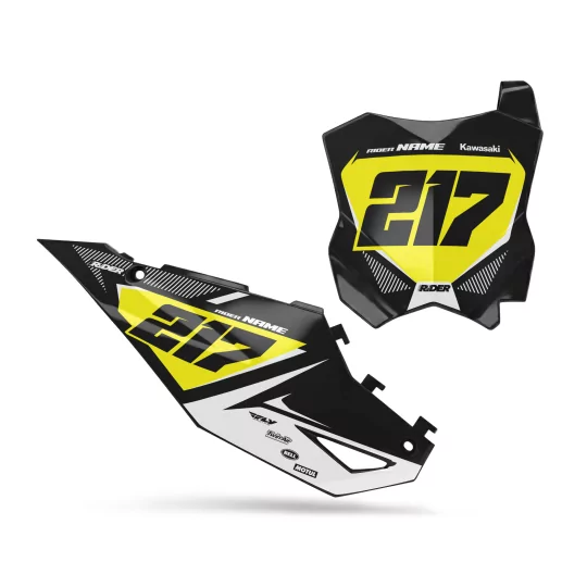 Motorstickerset STICKERSET NUMMERBORDACHTERGRONDEN PERSO KAWASAKI Kinetic Line