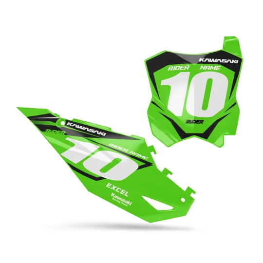 Motorstickerset STICKERSET NUMMERBORDACHTERGRONDEN PERSO KAWASAKI Vertex Custom