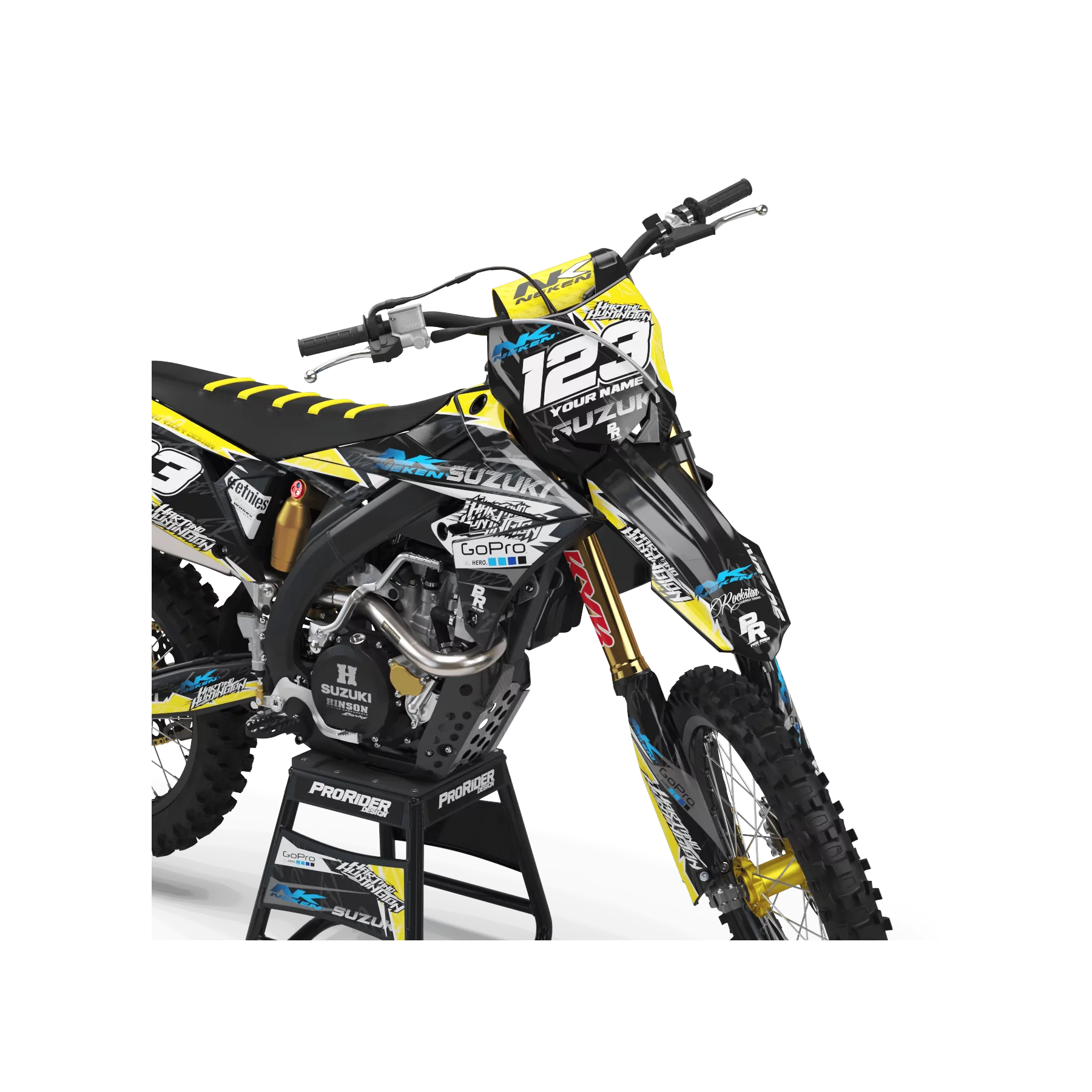 Kit déco moto KIT DECO Motocross SUZUKI GO PRO HART AND HUNTINGTON (REF:PRDA38D)