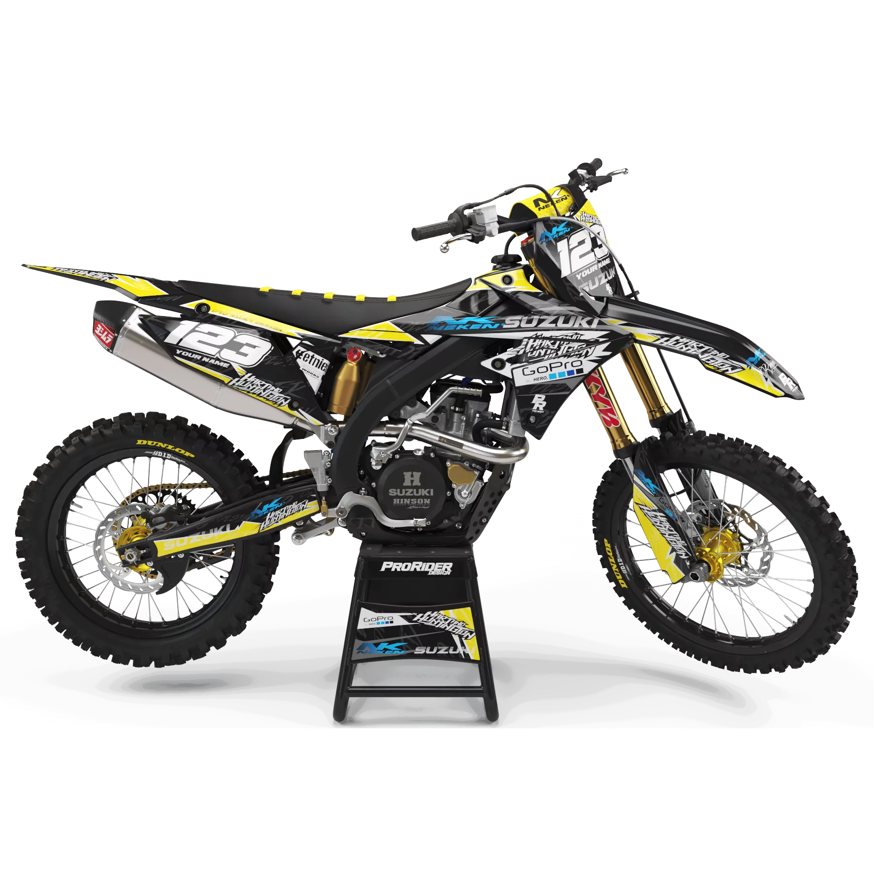 Kit déco moto KIT DECO Motocross SUZUKI GO PRO HART AND HUNTINGTON (REF:PRDA38D)