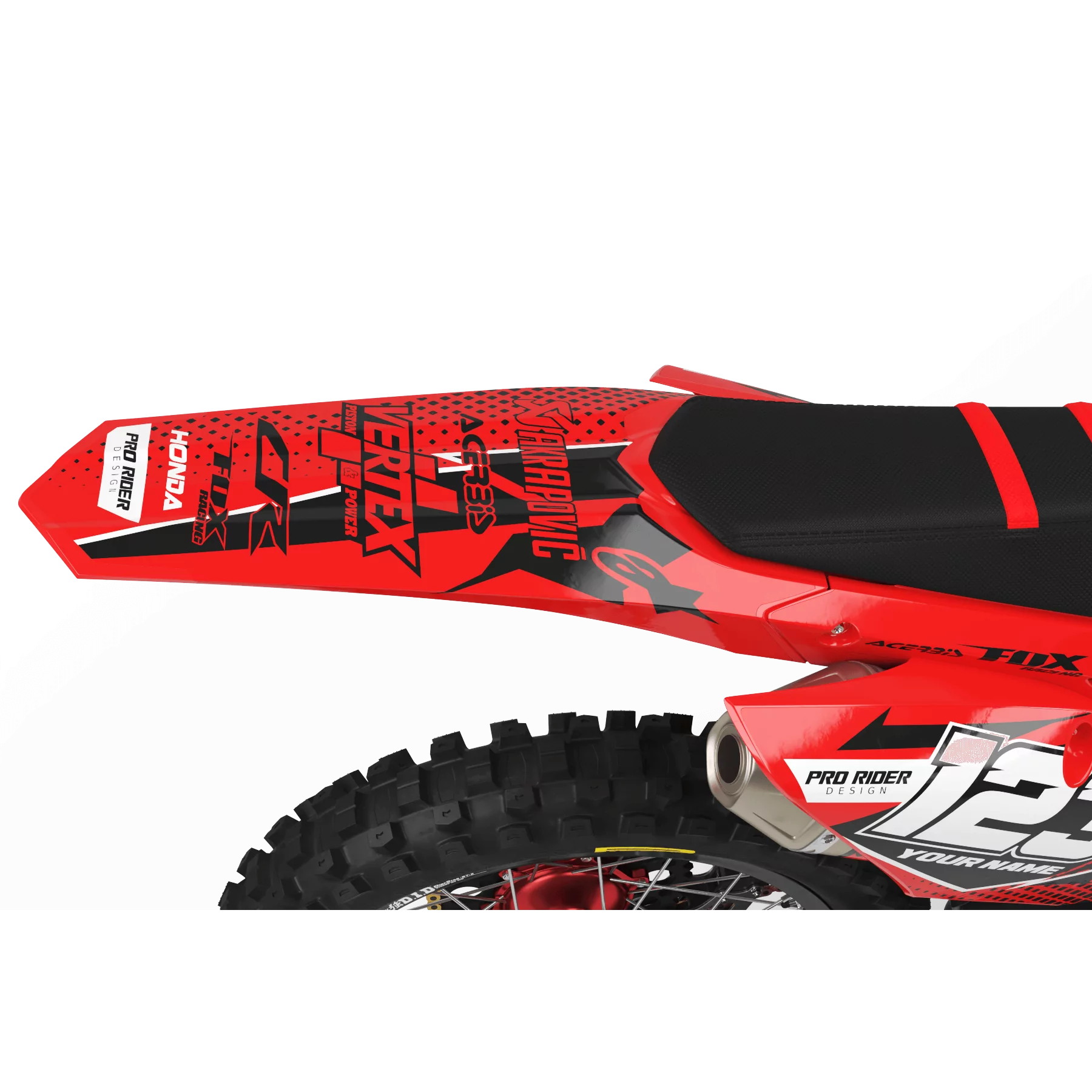 Kit adesivos moto KIT ADESIVOS Motocross HONDA VERTEX ROUGE (REF:PRDA39A4)