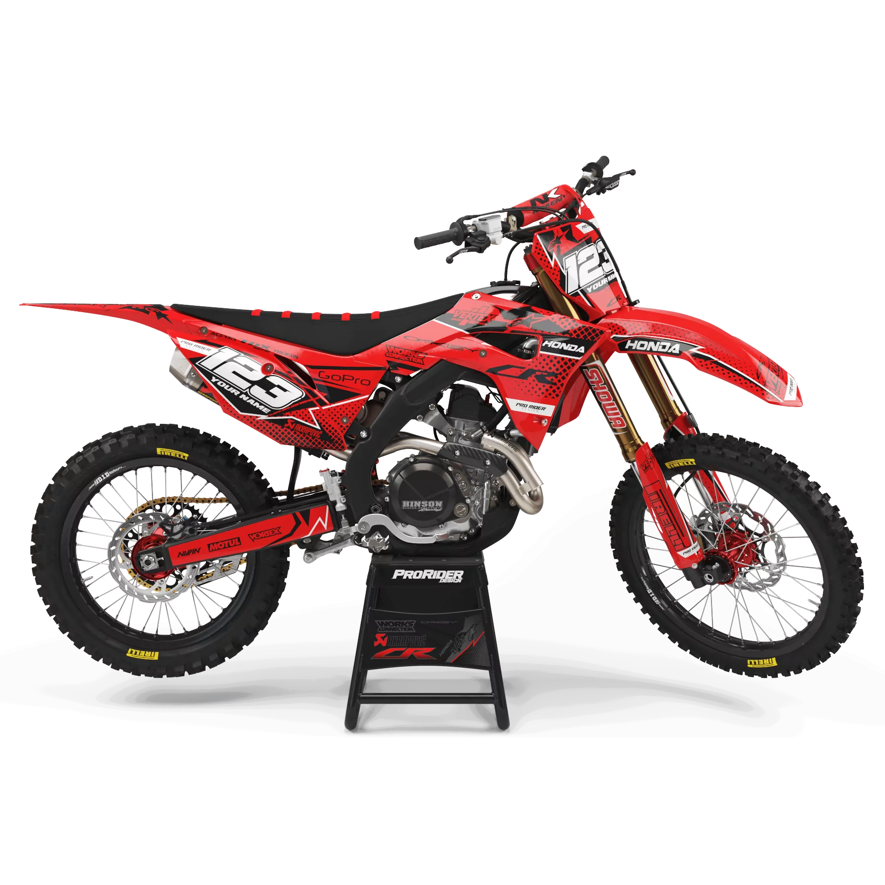 Kit adesivos moto KIT ADESIVOS Motocross HONDA VERTEX ROUGE (REF:PRDA39A4)
