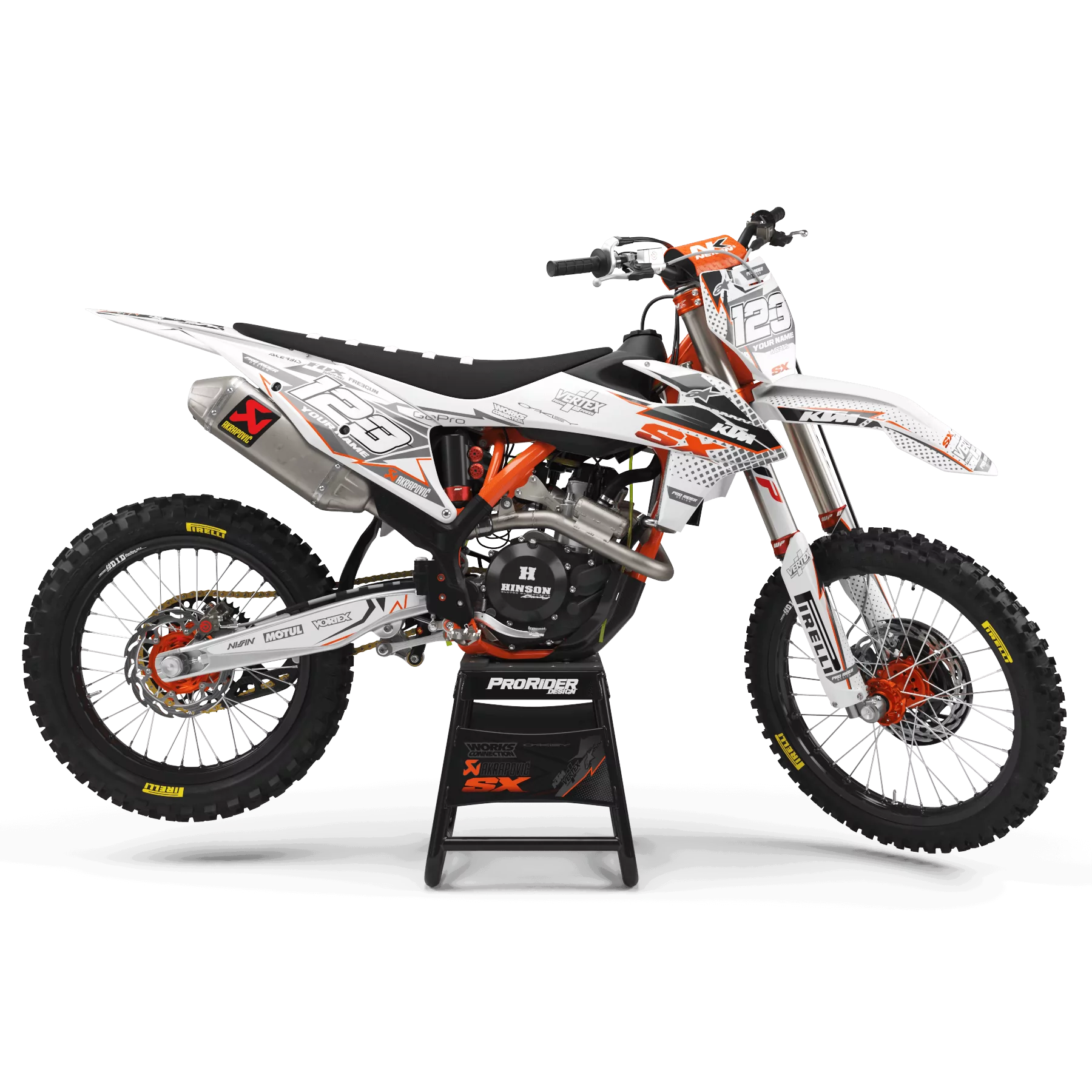 Motorrad DEKOR KIT DECO Motocross KTM VERTEX BLANC (REF:PRDA39C3)