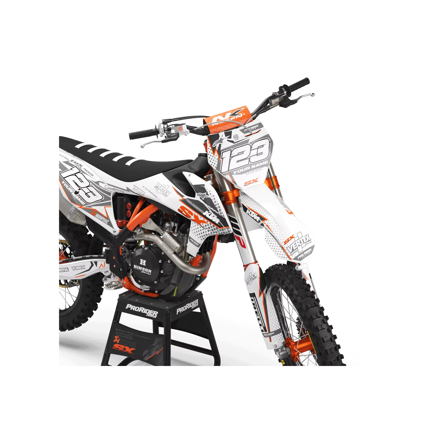 Motorrad Dekor DEKOR Motocross KTM VERTEX BLANC (REF:PRDA39C3)