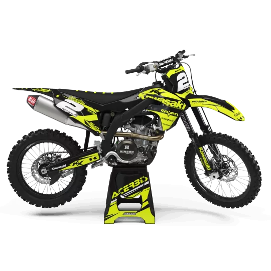 KIT ADESIVOS moto KIT ADESIVOS Motocross KAWASAKI FLUO SEVEN : Magnífico kit para os Motocross Kawasaki