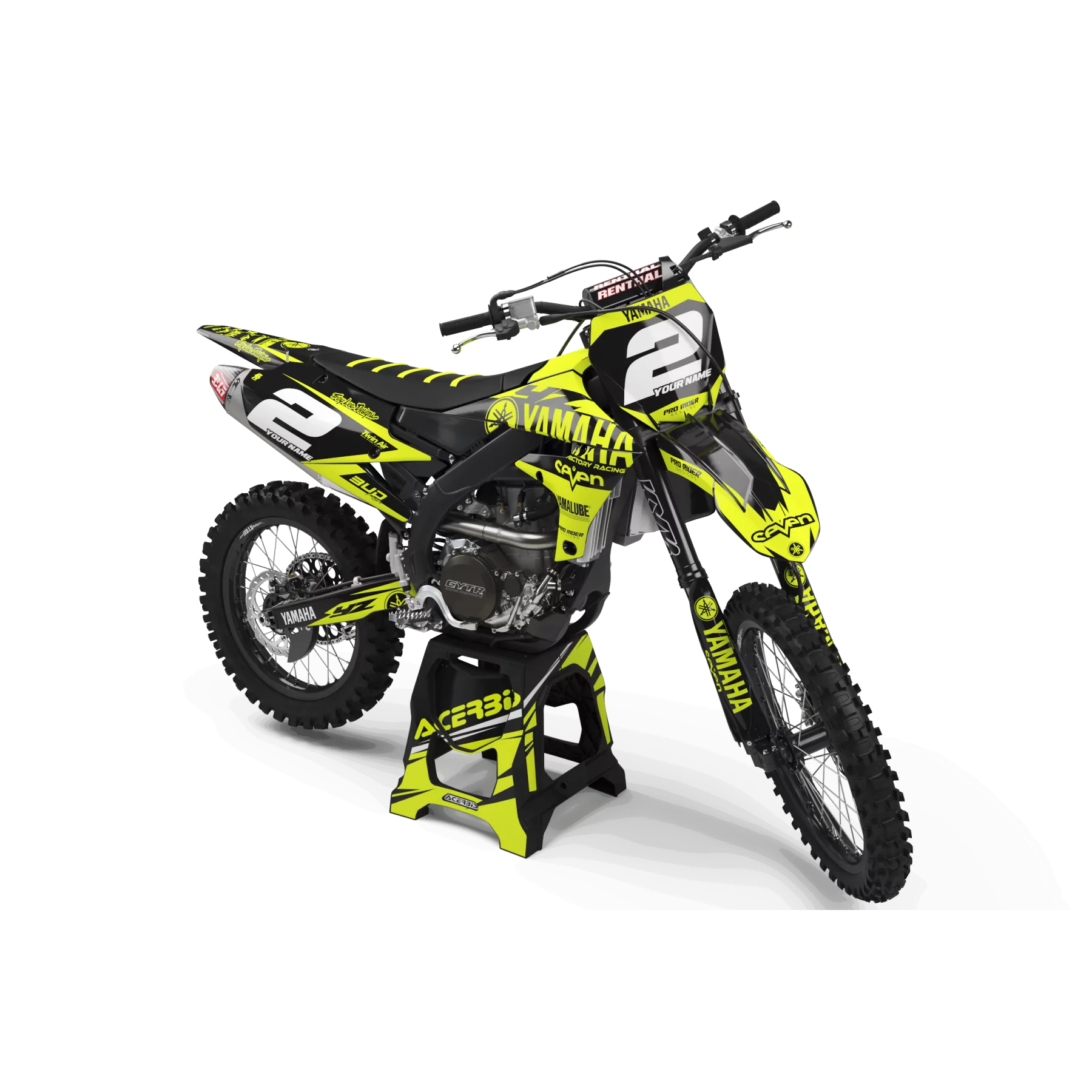 KIT ADESIVOS moto KIT ADESIVOS Motocross YAMAHA FLUO SEVEN : Magnífico kit para os Motocross Yamaha