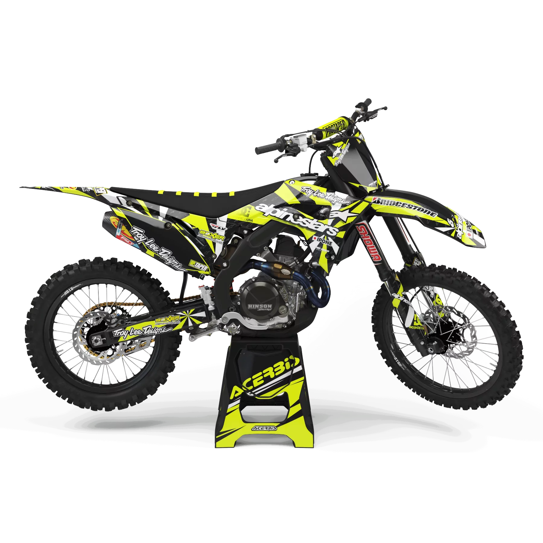 KIT ADESIVOS moto KIT ADESIVOS Motocross HONDA FLUO ALPINESTARS : Magnífico kit para os Motocross Honda