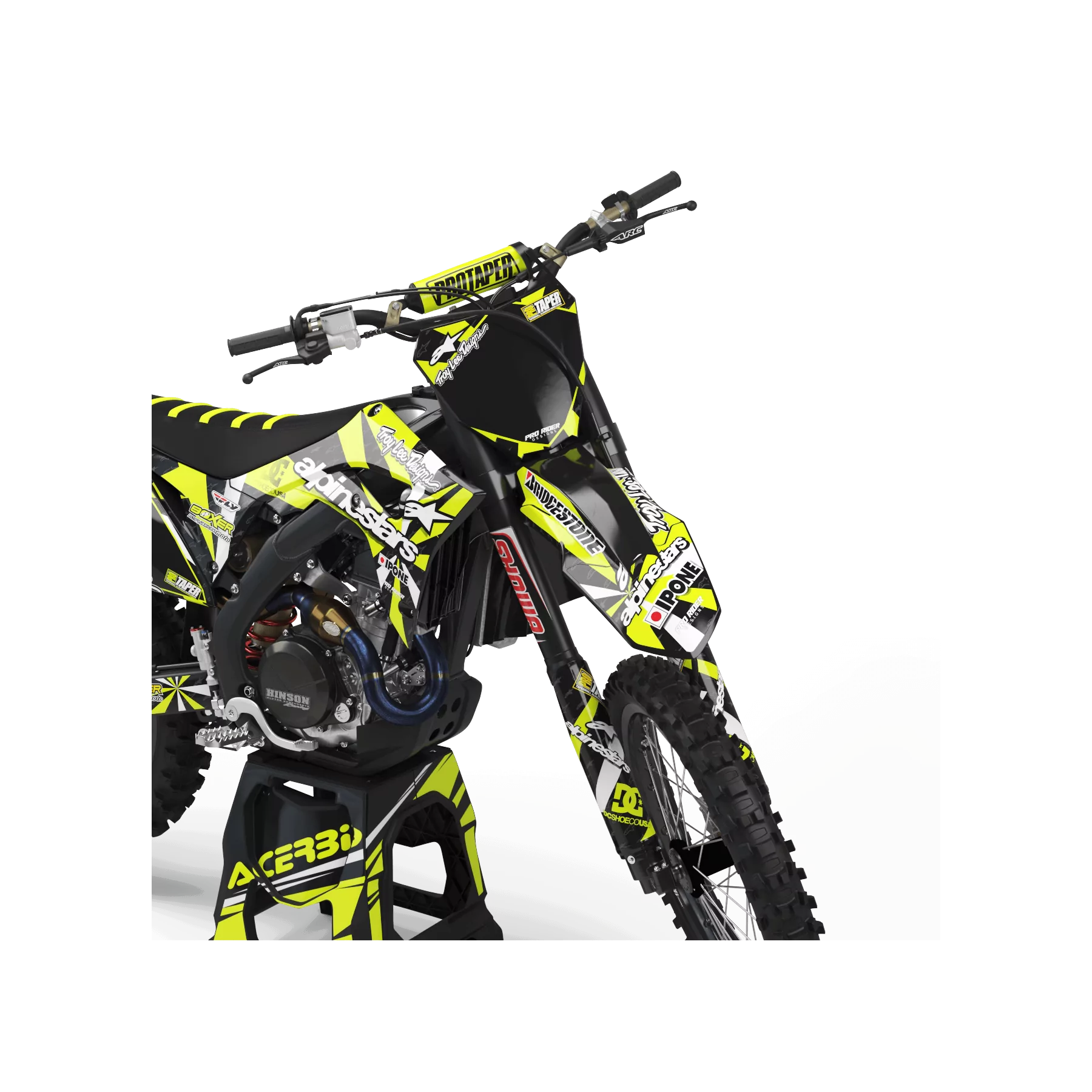 KIT ADESIVOS moto KIT ADESIVOS Motocross HONDA FLUO ALPINESTARS : Magnífico kit para os Motocross Honda