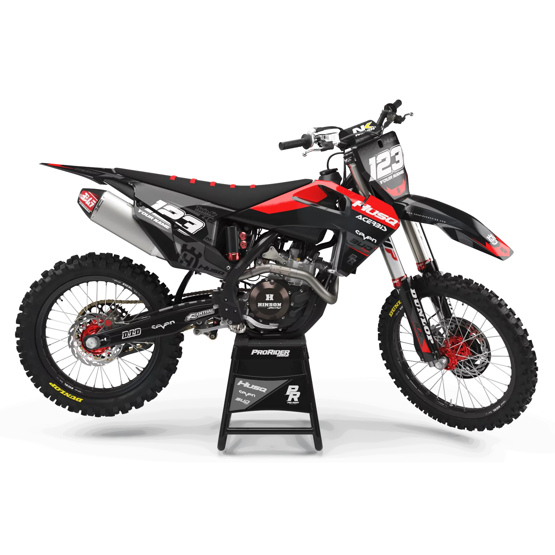 Kit adhesivos moto KIT ADHESIVOS Motocross HUSQVARNA ROUGE SEVEN : Magnífico kit para los Motocross Husqvarna