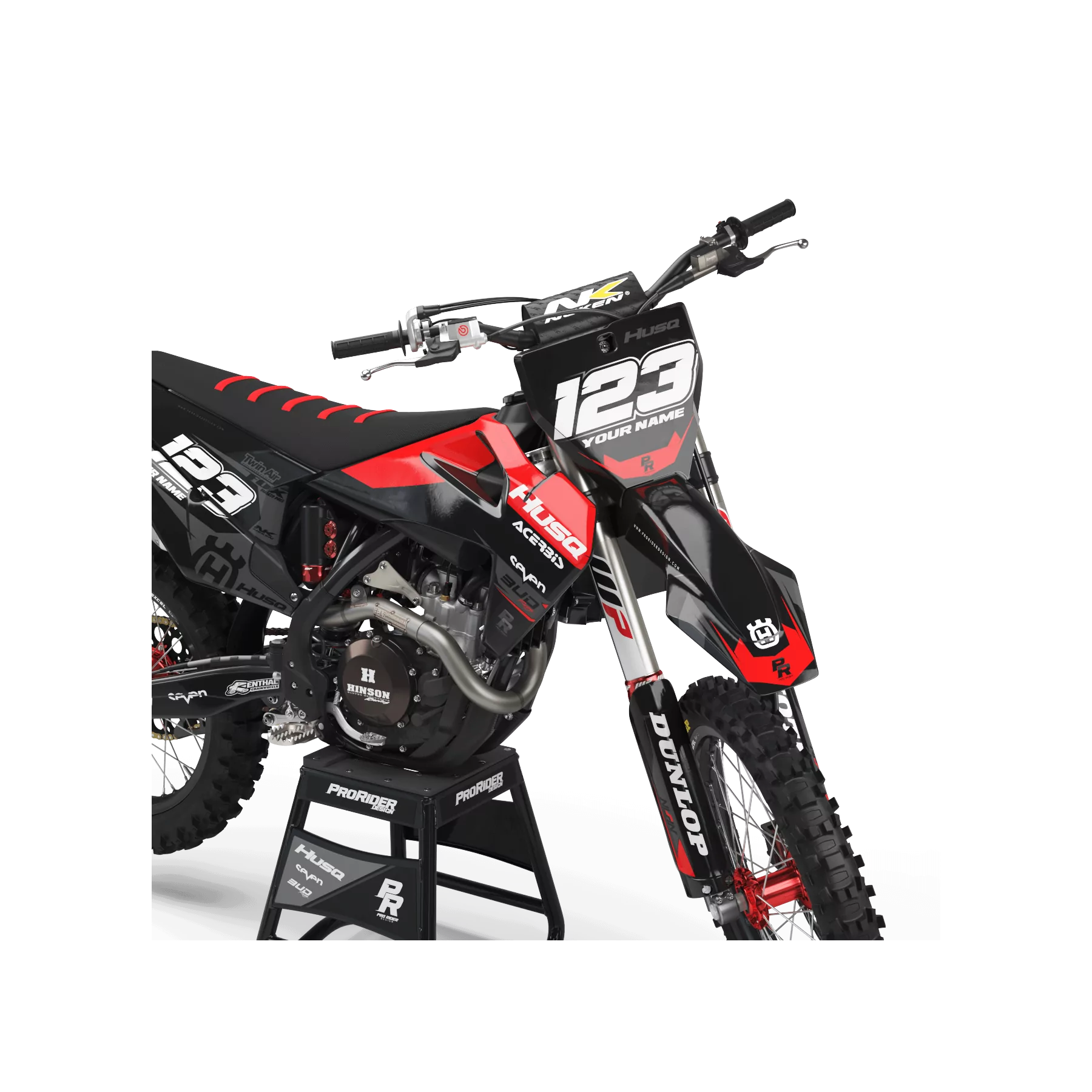 Kit adhesivos moto KIT ADHESIVOS Motocross HUSQVARNA ROUGE SEVEN : Magnífico kit para los Motocross Husqvarna