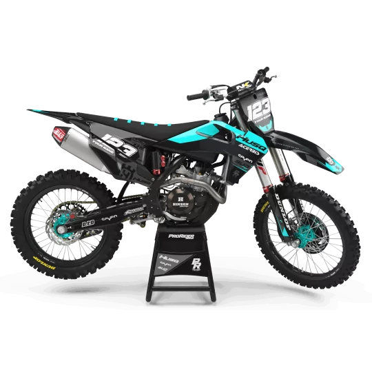 STICKERSET moto Stickerset Motocross HUSQVARNA CYAN SEVEN : Prachtige stickerset voor Motocross Husqvarna