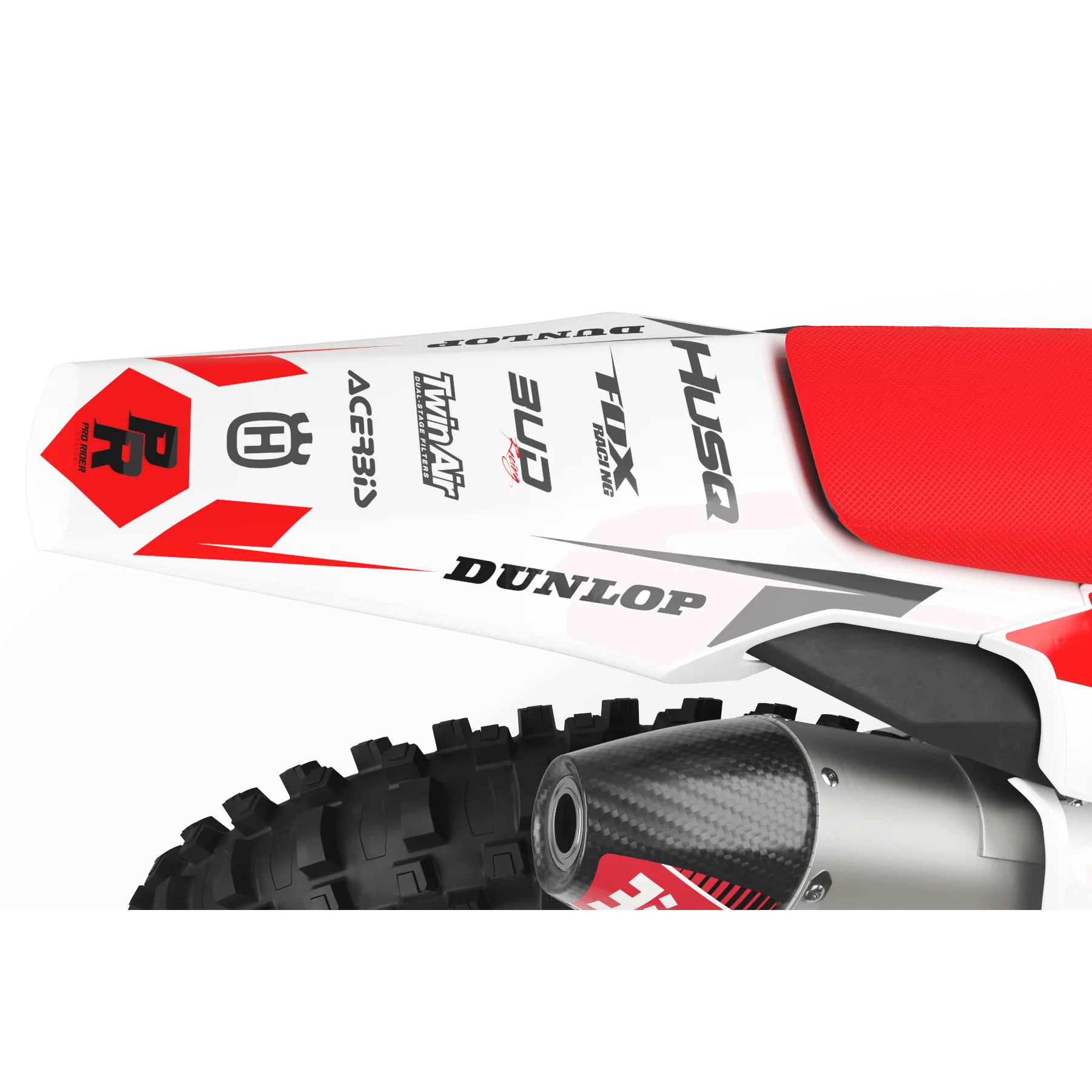 STICKERSET motor Stickerset Motocross HUSQVARNA ROUGE BLANC SEVEN : Prachtige stickerset voor de Motocross Husqvarna