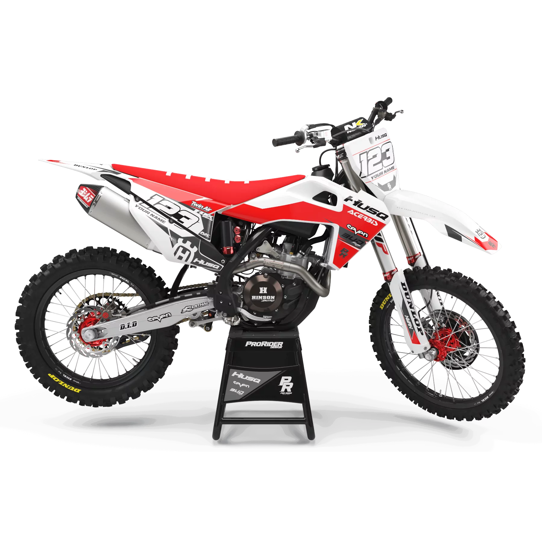 GRAFICHE moto Grafiche Motocross HUSQVARNA ROUGE BLANC SEVEN : Magnifico kit per le Motocross Husqvarna