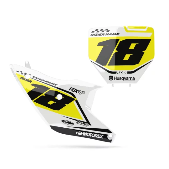 Motorrad-Dekor DEKOR NUMMERNSCHILDER PERSO HUSQVARNA Orizon White Yellow