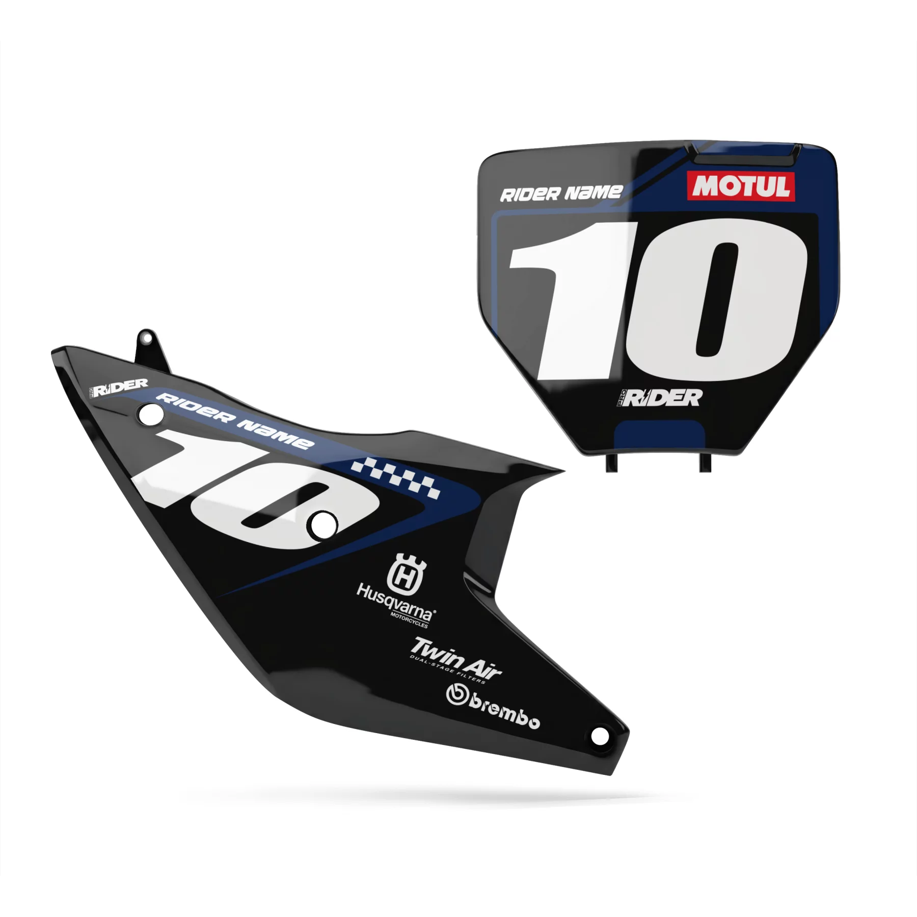 Stickerset moto STICKERSET NUMMERBORDBODEM PERSO HUSQVARNA Prisme Black Black