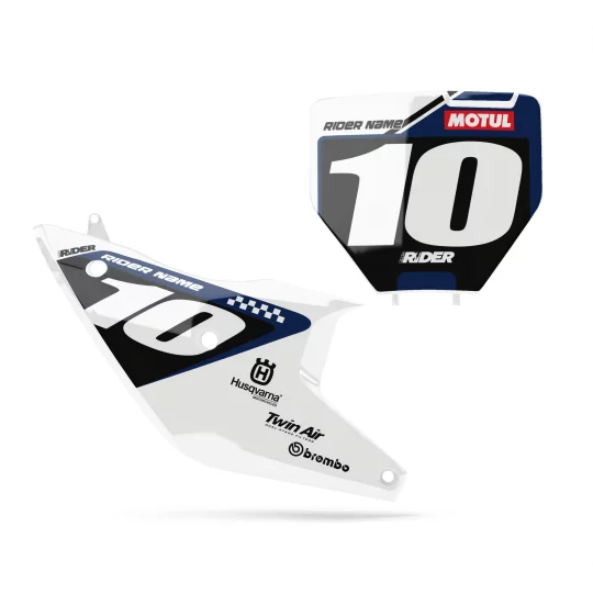 Motorrad-Dekor DEKOR NUMMERNSCHILDER PERSO HUSQVARNA Prisme White Black