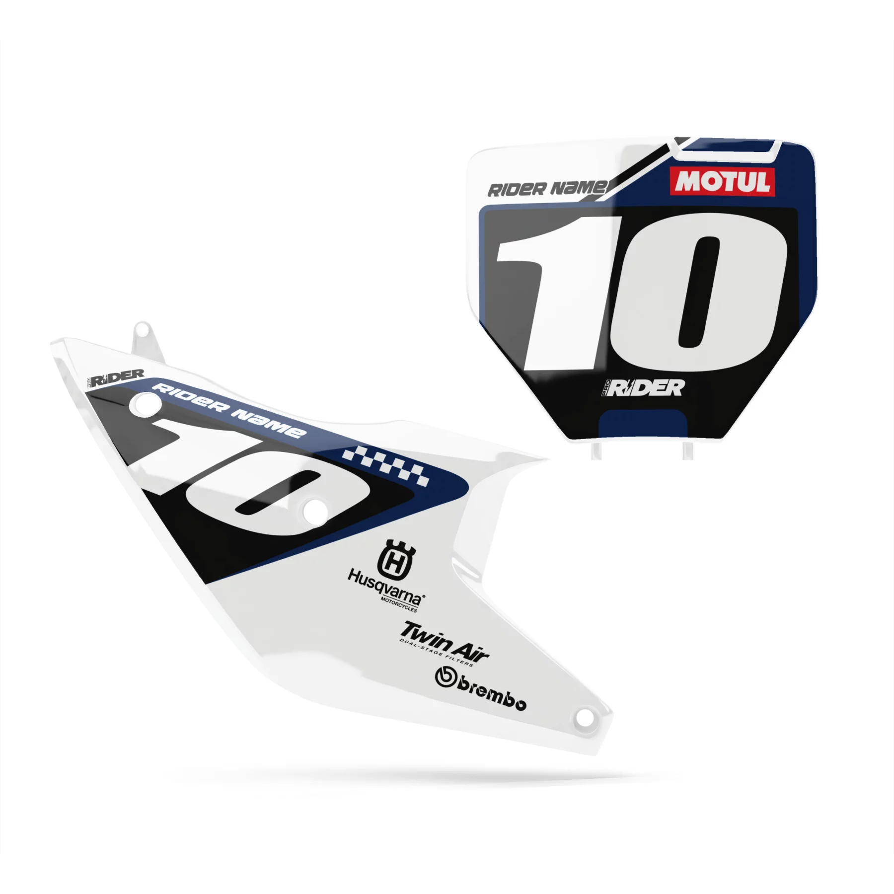 graphics moto GRAPHICS NUMBER PLATES PERSO HUSQVARNA Prisme White Black