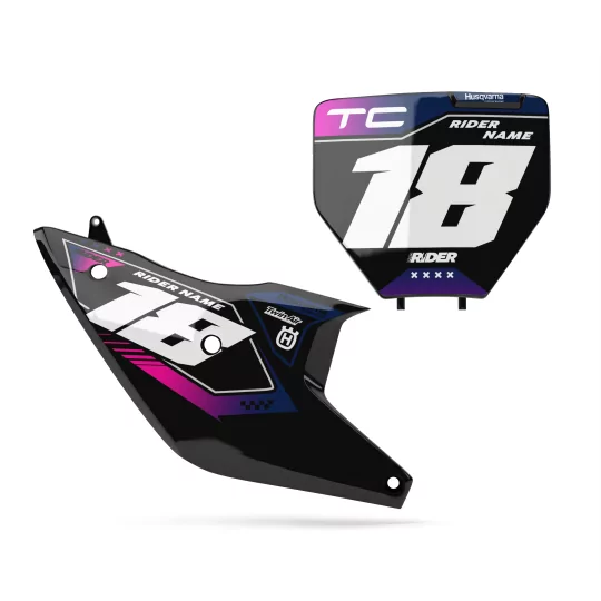 graphics moto GRAPHICS NUMBER PLATES PERSO HUSQVARNA Kinetik Black Black Gradient