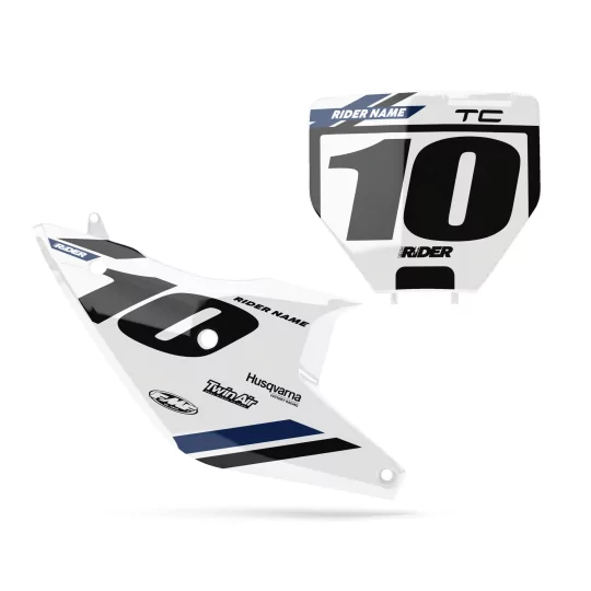 STICKERSET moto Stickerset NUMMERBORDACHTERGRONDEN PERSO HUSQVARNA Ikon White White