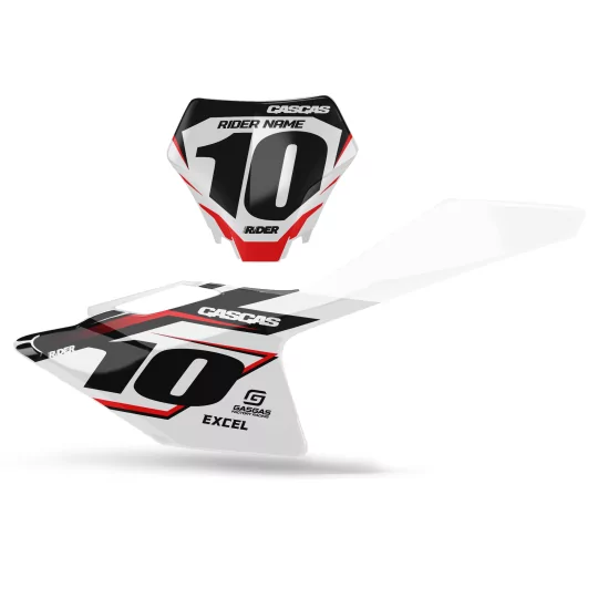 Stickerset moto STICKERSET NUMMERBORDACHTERGRONDEN PERSO GASGAS Sprint White White