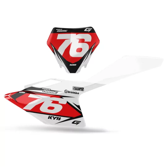 Stickerset moto STICKERSET NUMMERBORDACHTERGRONDEN PERSO GASGAS Blast White Red