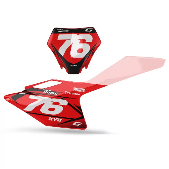 STICKERSET moto Stickerset NUMMERBORDACHTERGRONDEN PERSO GASGAS Blast Red Red