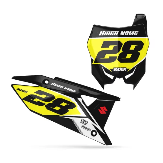 GRAFICHE moto Grafiche SFONDI TARGHE PERSO SUZUKI Rubis Black Yellow