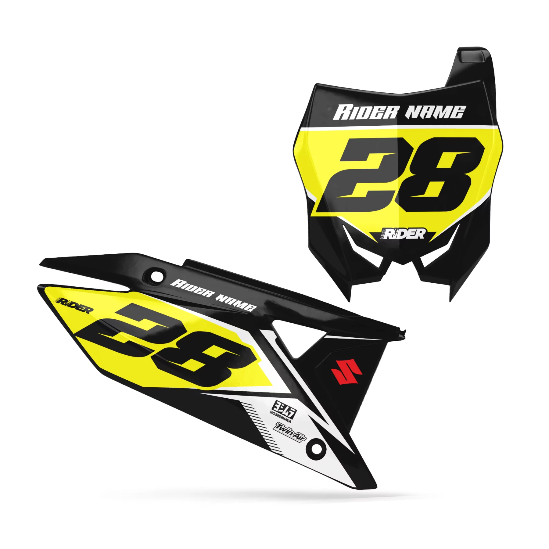 GRAFICHE moto Grafiche SFONDI TARGHE PERSO SUZUKI Rubis Black Yellow