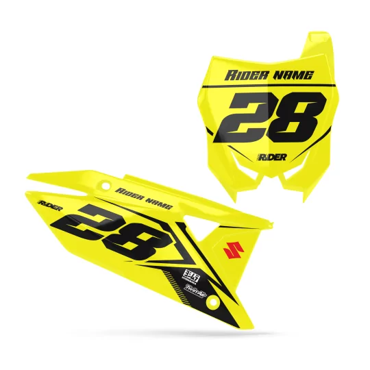 GRAFICHE moto Grafiche SFONDI TARGHE PERSO SUZUKI Rubis Yellow Yellow