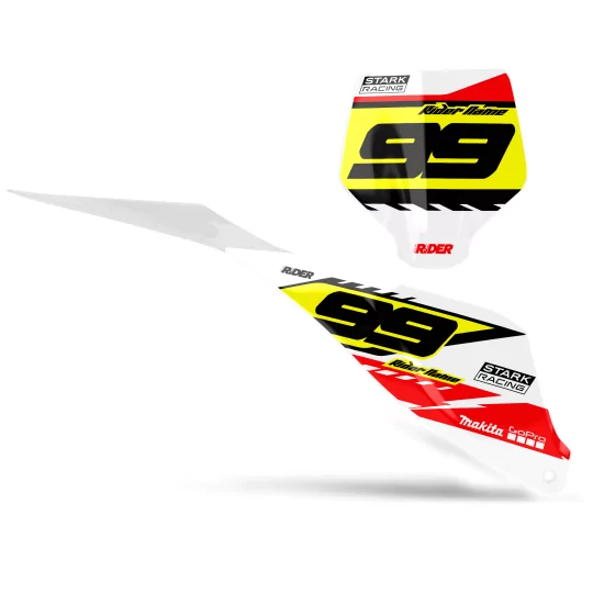 GRAPHICS moto GRAPHICS NUMBER PLATES BACKGROUNDS PERSO STARK FUTURE Dash White Yellow