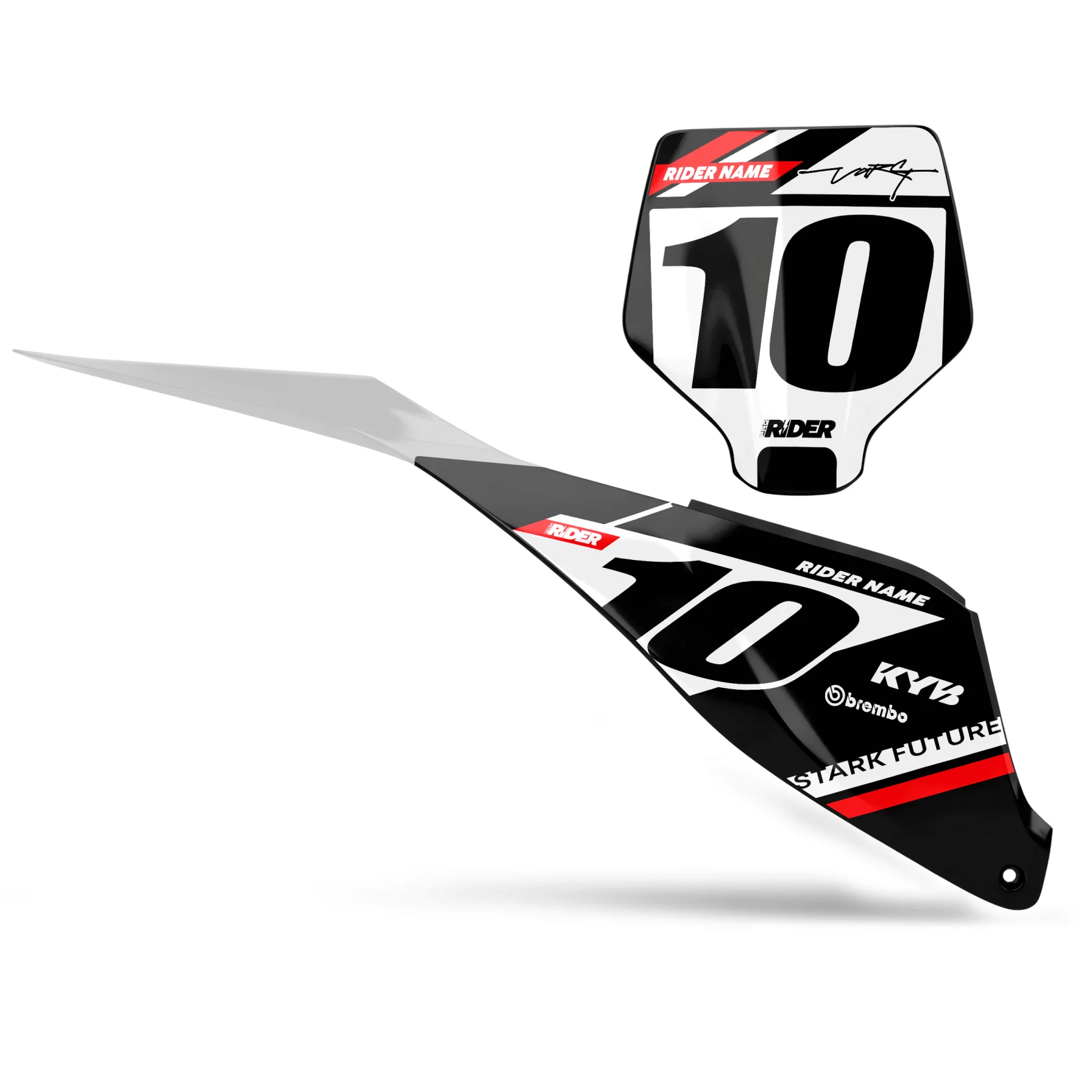 GRAPHICS moto GRAPHICS NUMBER PLATES BACKGROUNDS PERSO STARK FUTURE Flux Black White